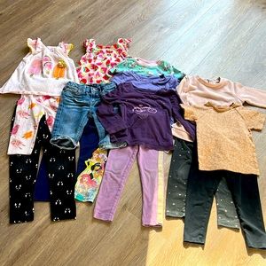 Girls Bundle, Pants and shirts, Various sizes and brands